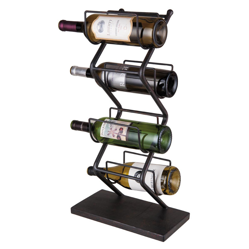 Foreside Home Garden Iron 4 Bottle Tabletop Wine Rack Reviews Iron 4 Bottle Tabletop Wine Rack