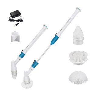 White Greenco Electric Power Scrubber with 4 Replaceable Brush Attachment Heads 