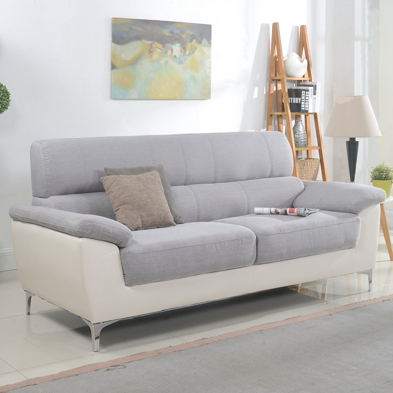 Madison Home Usa Modern Two Tone Fabric And Bonded Leather Living Modern Two Tone Fabric And Bonded Leather Living Room Sofa
