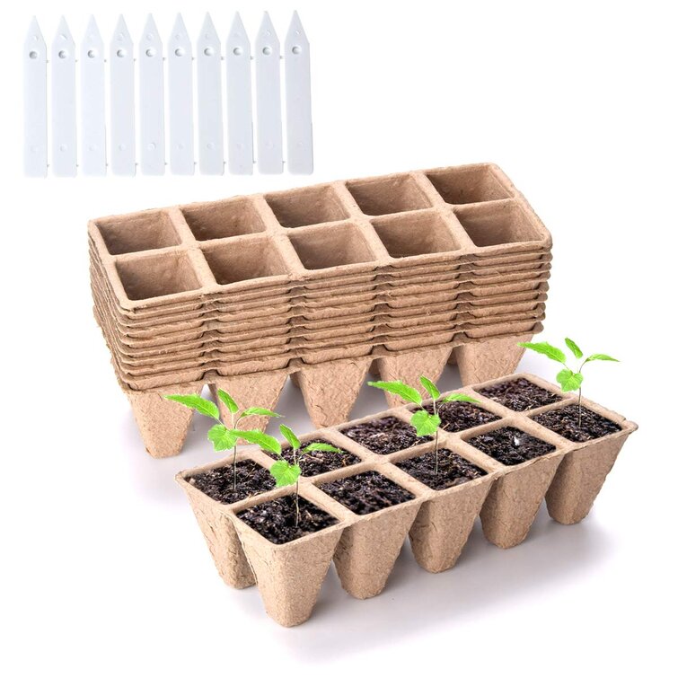 12x 10 Pack Potting Trays 12 Cells 5 Pack Biodegradable Made From Recycled Paper 