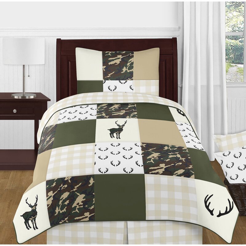 Download Home & Garden Solid Color Design 3 Piece Twin Camouflage Sheet Set Woodland Camo Bedding