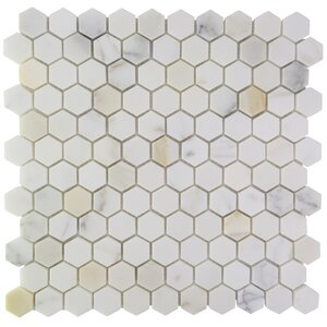 Hexagon Marble Mosaic Tile in Calacatta