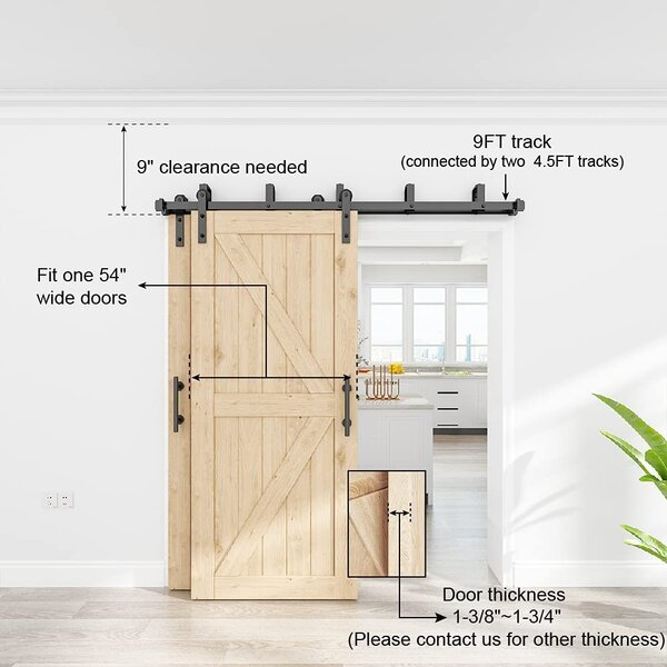 Lazio Double Bypass Barn Door Hardware Kit & Reviews | Wayfair