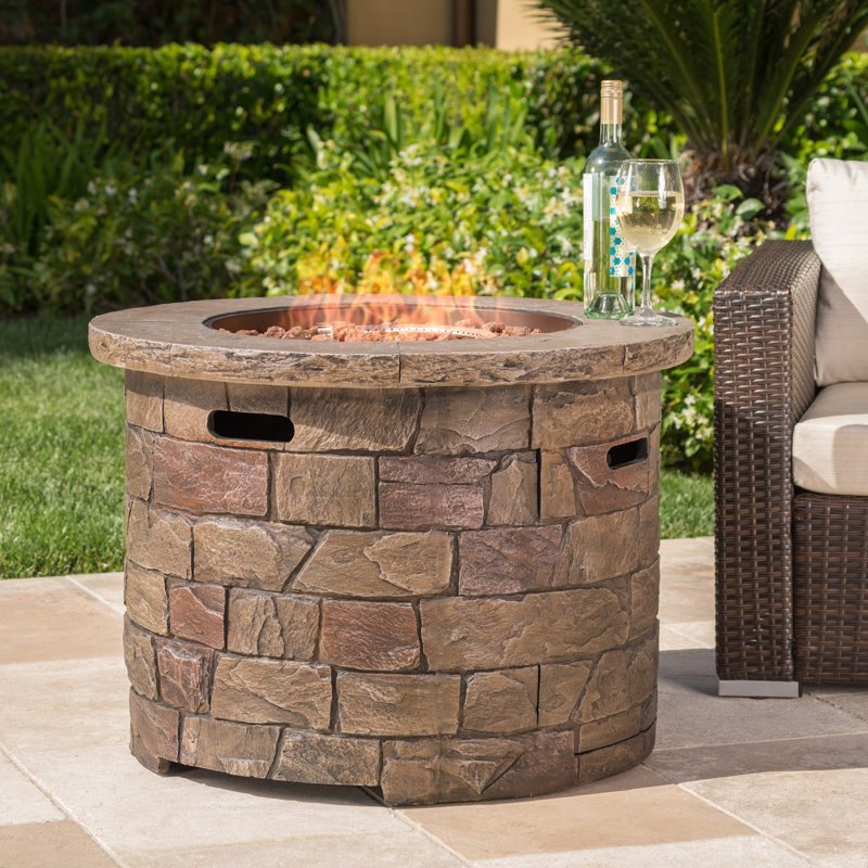 17 Stories Leopold Stone Propane Fire Pit Table Reviews Wayfair