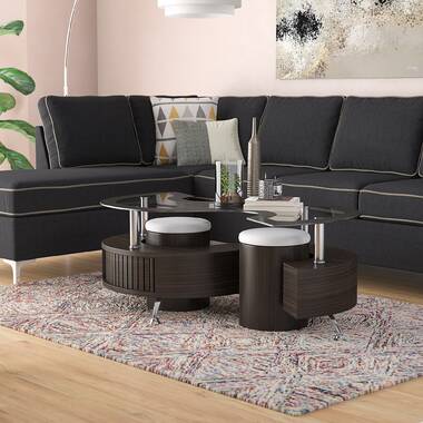 landaverde coffee table with nested stools