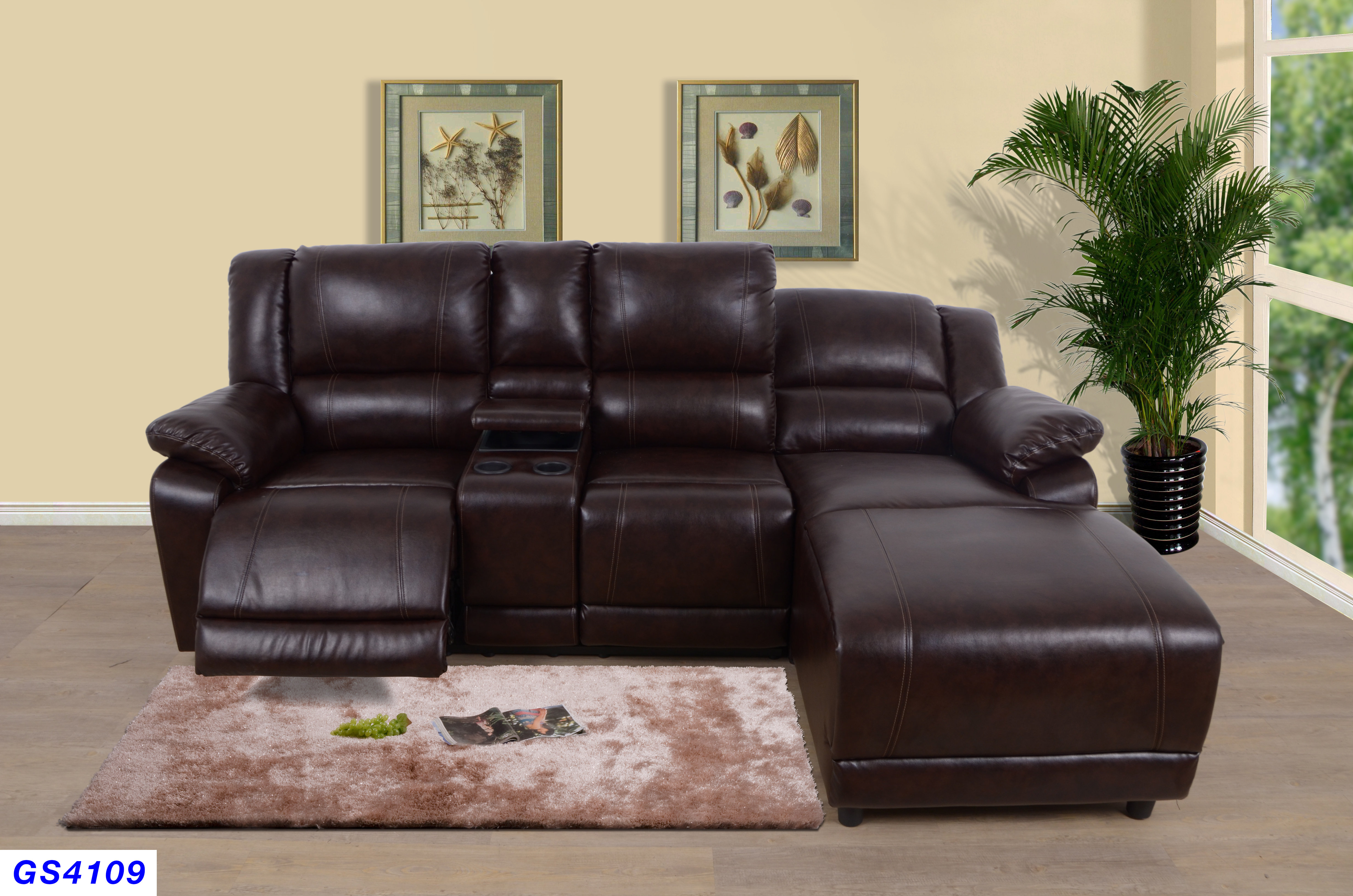 Red Barrel Studio® Bejemin Brown Color Wide Faux Leather Sofa & Chaise Wayfair
