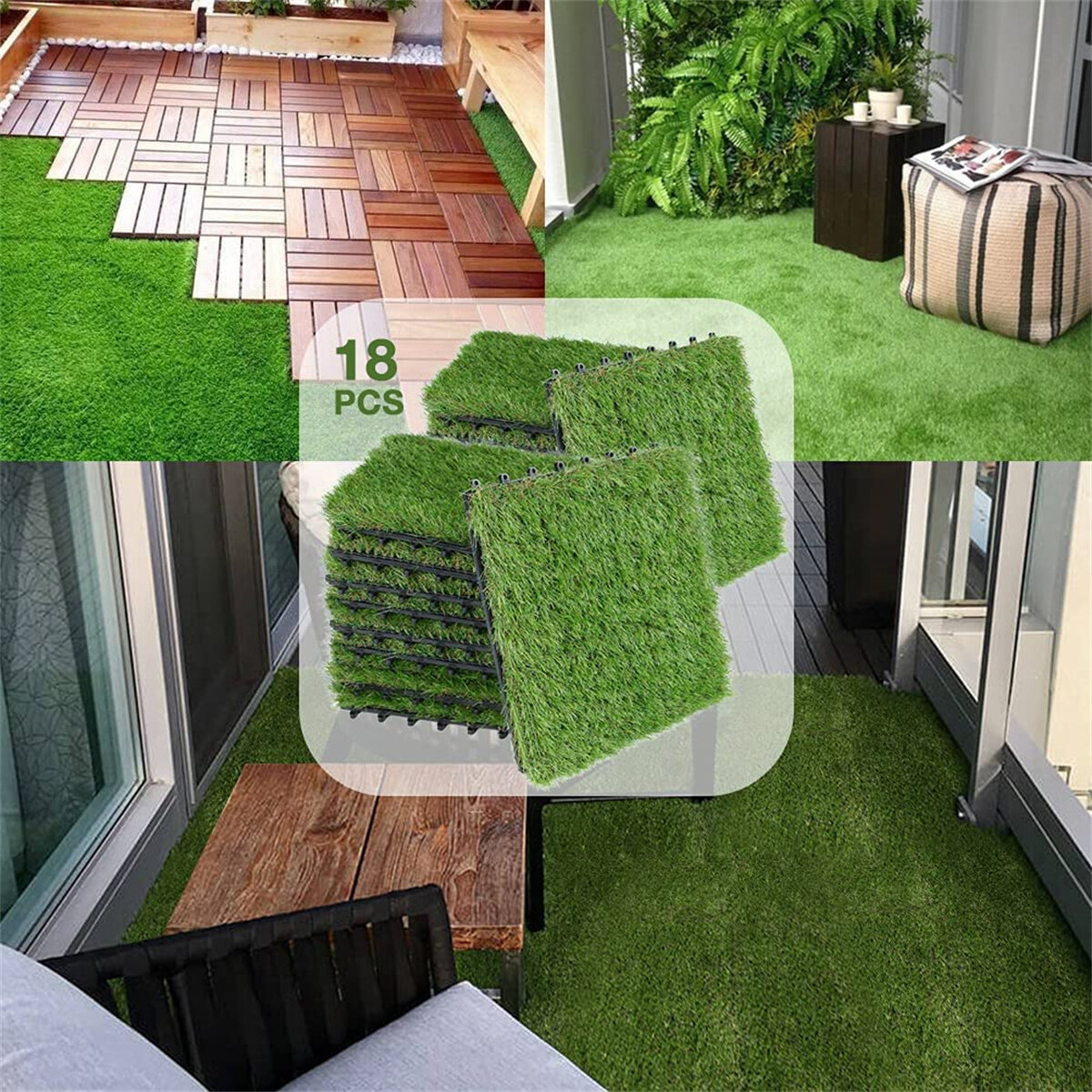 Artificial Grass Turf Synthetic Landscape Garden Lawn Yard Fake Grass Floor Mat 