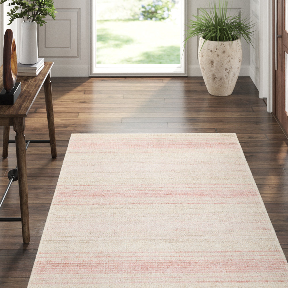 Dash And Albert Rugs Aurora Hand Knotted Ivory Pink Area Rug Perigold