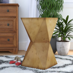 Sheraton Faceted Stool with Brass Cladding