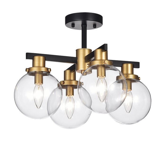 George Oliver Haffner 4 Light Semi Flush Mount Reviews Wayfair