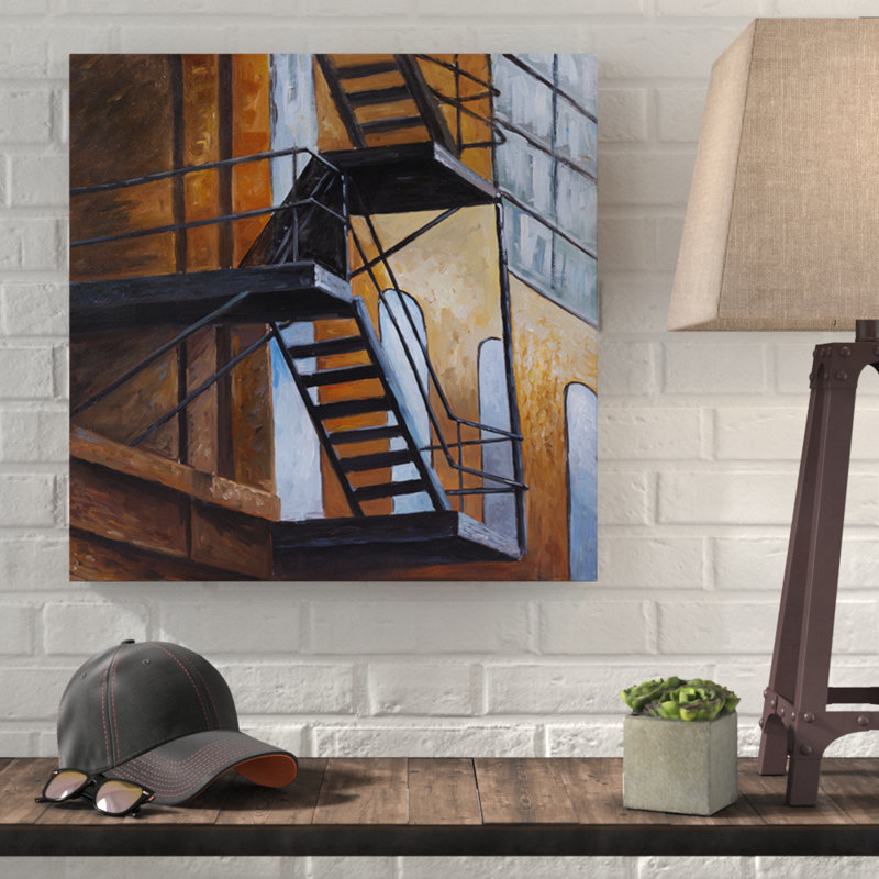 Williston Forge Apartment Building Escape In Nyc Oil Painting