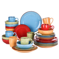 multi color dinnerware set