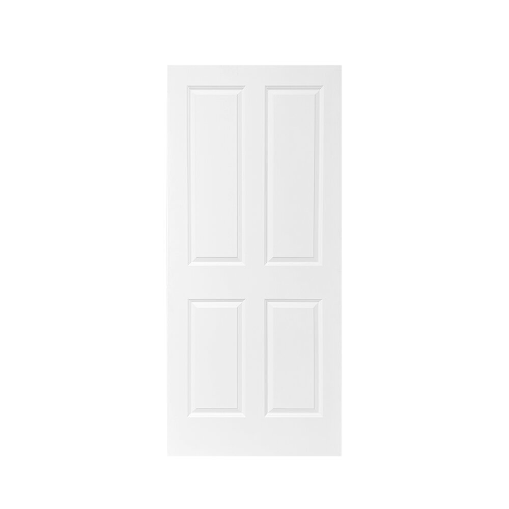 Calhome 30 In X 80 In White Stained Composite Mdf 4 Panel Interior Barn Door Slab Wayfair