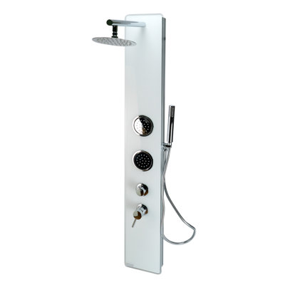 Glass Dual Function Adjustable 59" Shower Panel with Adjustable Shower Head