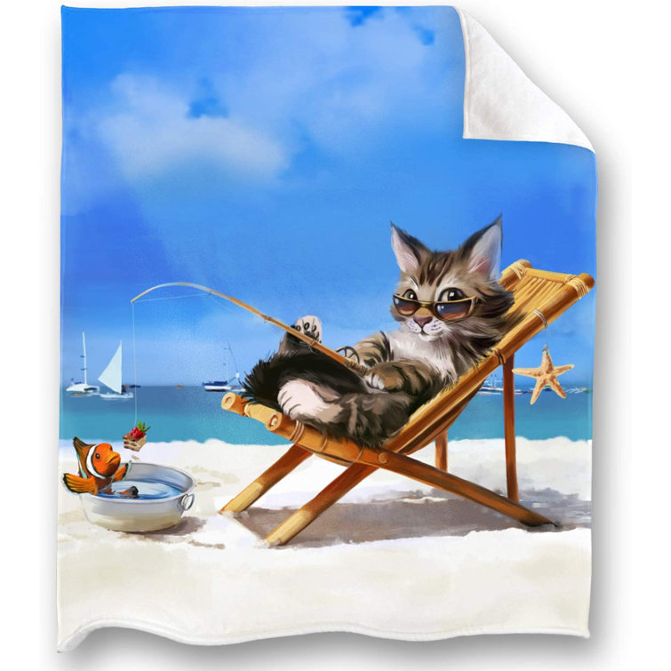 fleece blanket with cat design