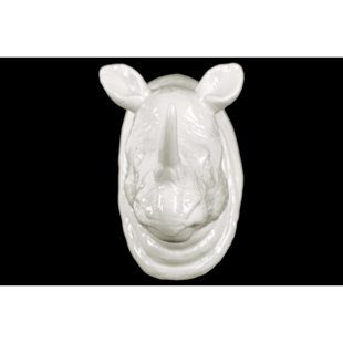 Ceramic White Deer Head Wayfair Ceramic Rhino Head Wall Décor