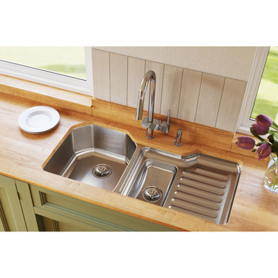 Lustertone 41.5" L x 20.5" W Double Basin Undermount Kitchen Sink