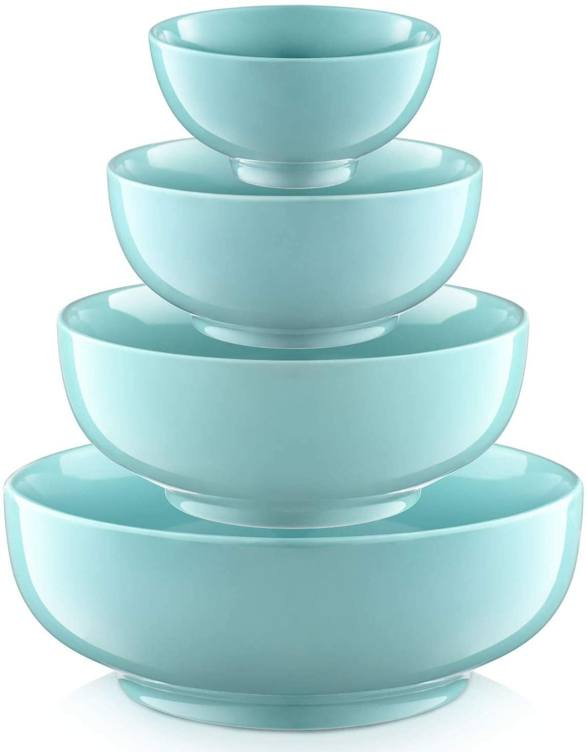 blue ceramic mixing bowl set