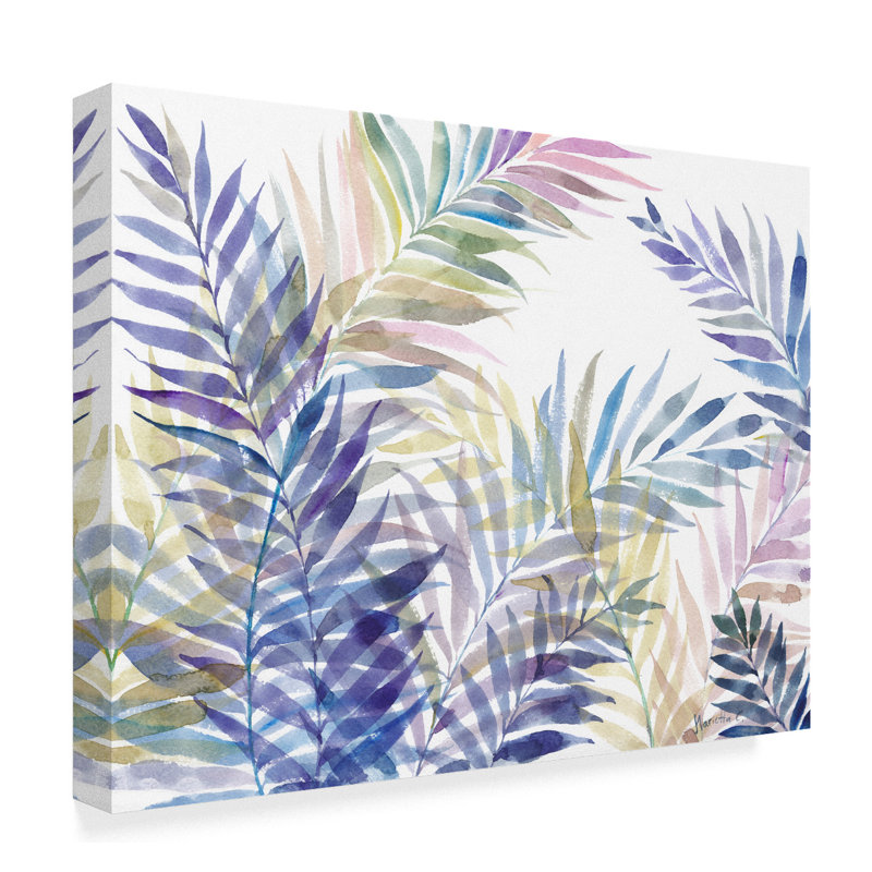 Bay Isle Home Tropical Leaves Acrylic Painting Print On Wrapped