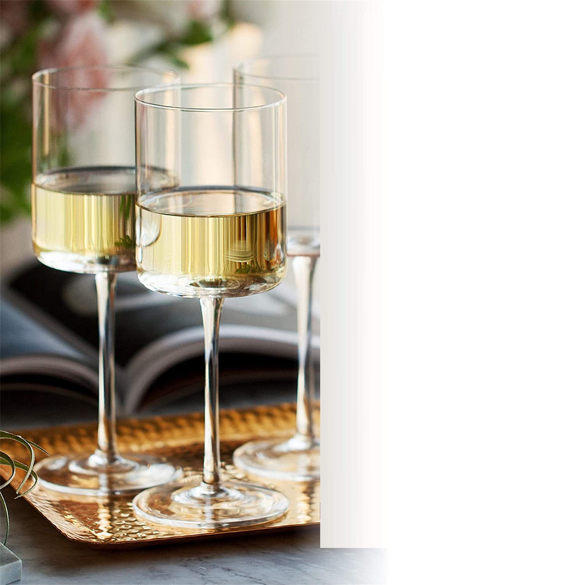 BOBe-commerce Edge Wine Glasses, Modern & Elegant Square Glass Set Of 2,  Large Red Wine Or White Wine Glass - Unique Gift For Women, Men, Wedding,  Anniversary | Wayfair