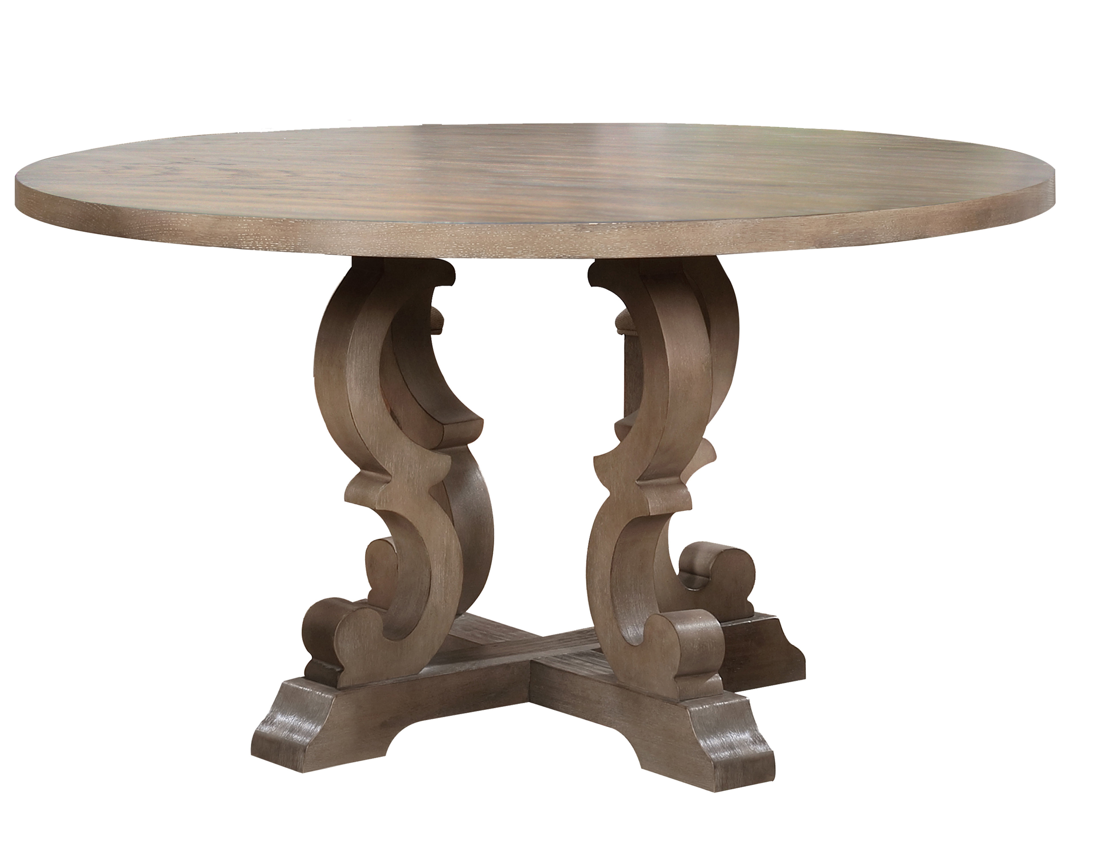 Charlton Home® Laurist 54'' Pine Solid Wood Pedestal Dining Table