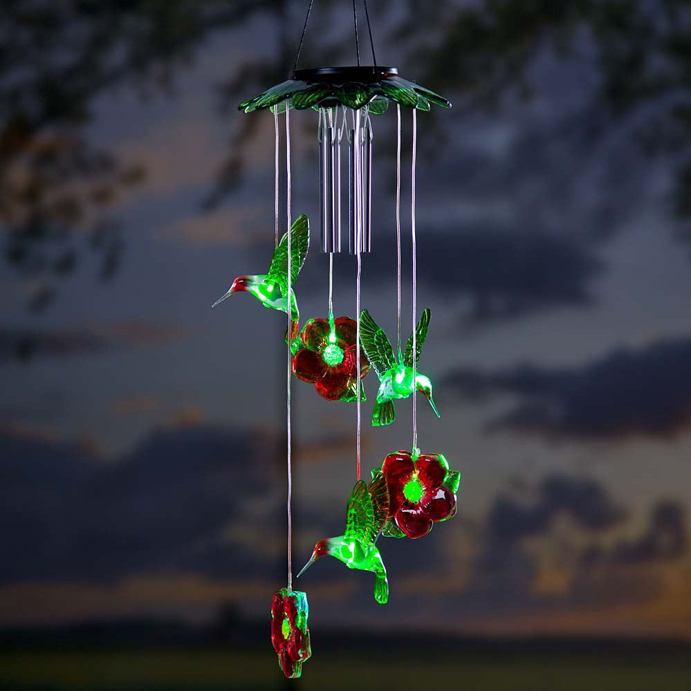 Plow Hearth Hummingbirds Solar Mobile Wind Chime Reviews Wayfair Hummingbirds Solar Mobile Wind Chime
