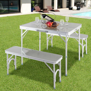 Folding Picnic Patio Tables You Ll Love Wayfair Segura Portable Folding Picnic Table Set