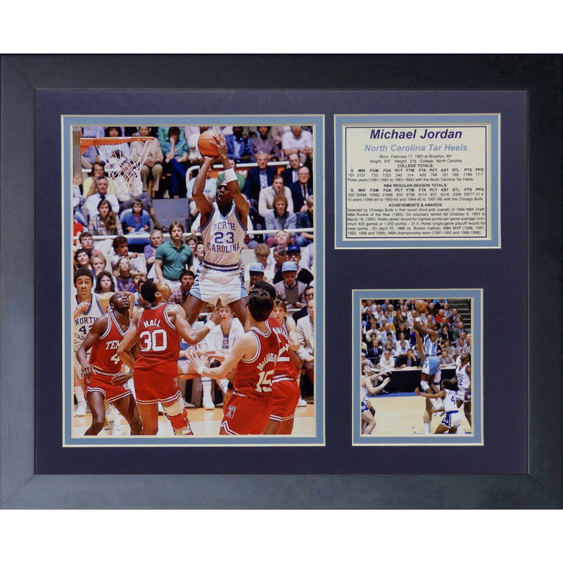 Legends Never Die Michael Jordan North Carolina Jump Framed Memorabilia Wayfair