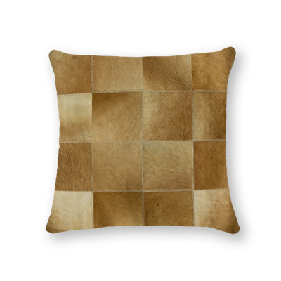 Oberry Leather Throw Pillow Bloomsbury Market Color: Tan