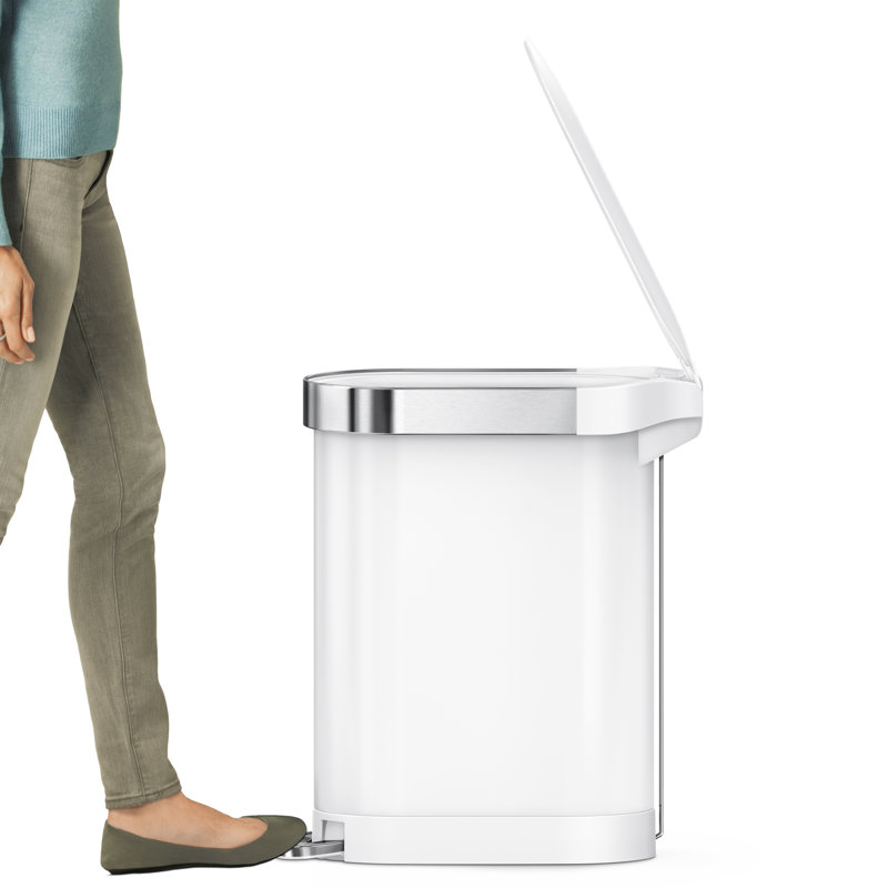 Simplehuman 45 Liter Slim Steel 12 Gallon Step On Trash Can