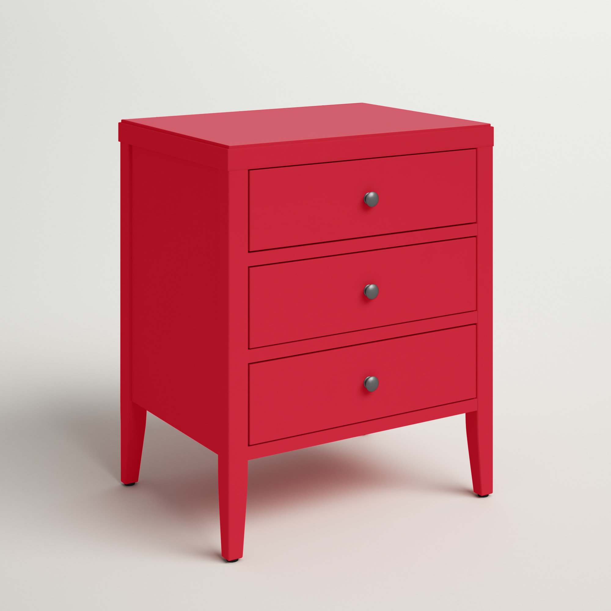 small red nightstand