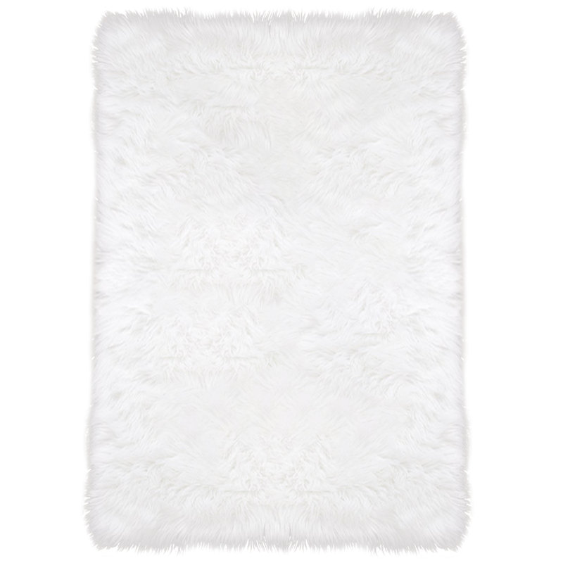 Hagel Handmade Shag White Area Rug Rug Size: Rectangle 8' x 10'