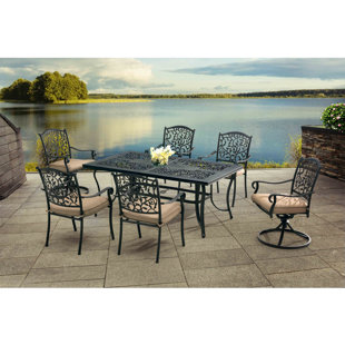 Go to store & view more images Legacy 7 Piece Dining Set with Cushions by Sunjoy
