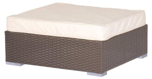 Trademark Innovations Square Rattan Outdoor Patio Ottoman With