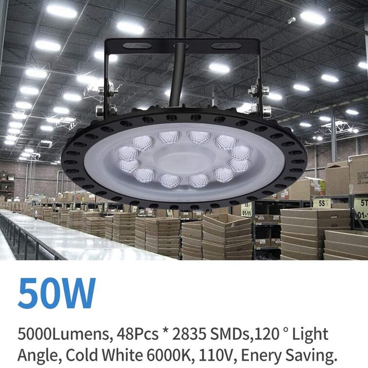 6x 50W LED High Low Bay Light E27 Socket Factory Warehouse Shop Lighting