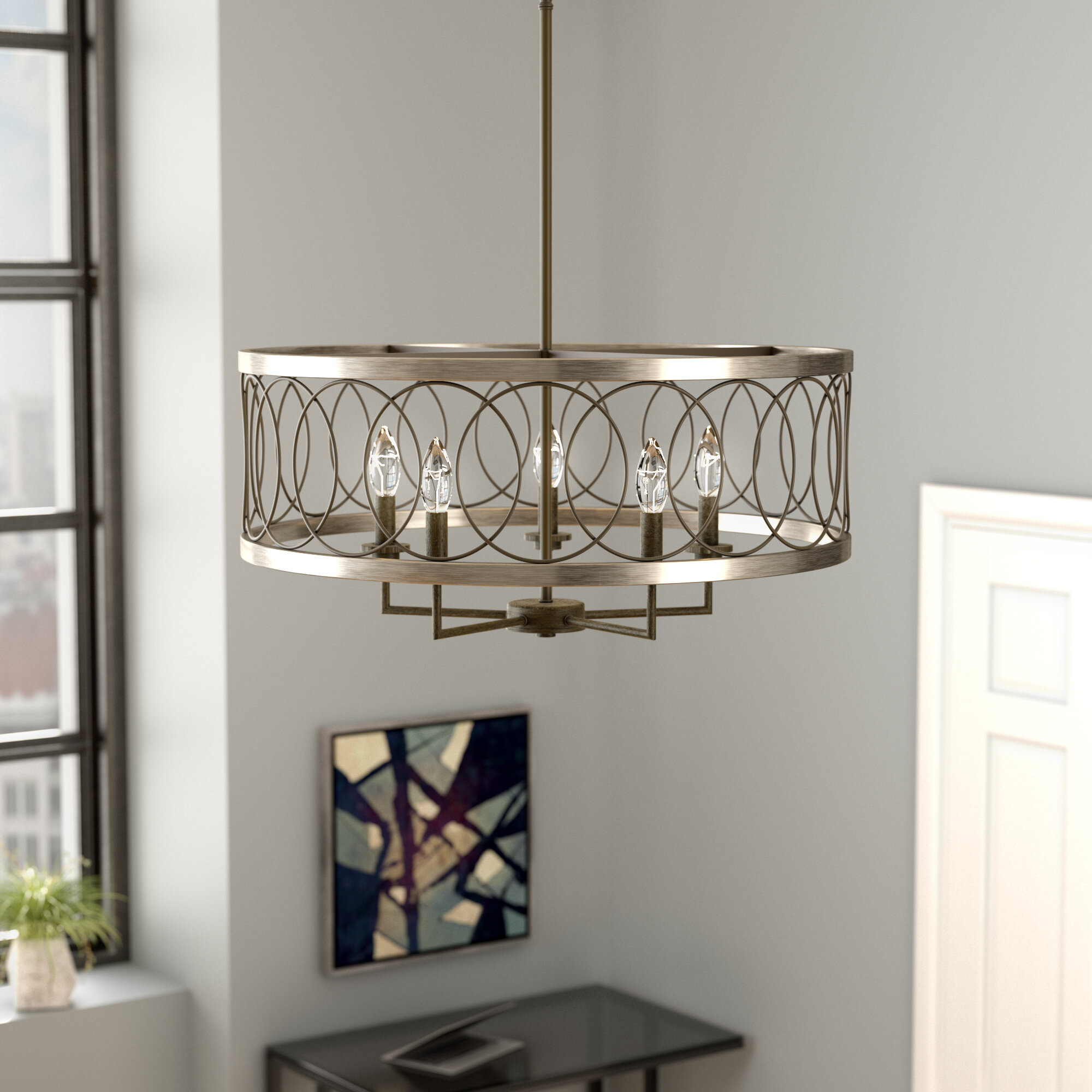 Light Candle Style Drum Chandelier \u0026 