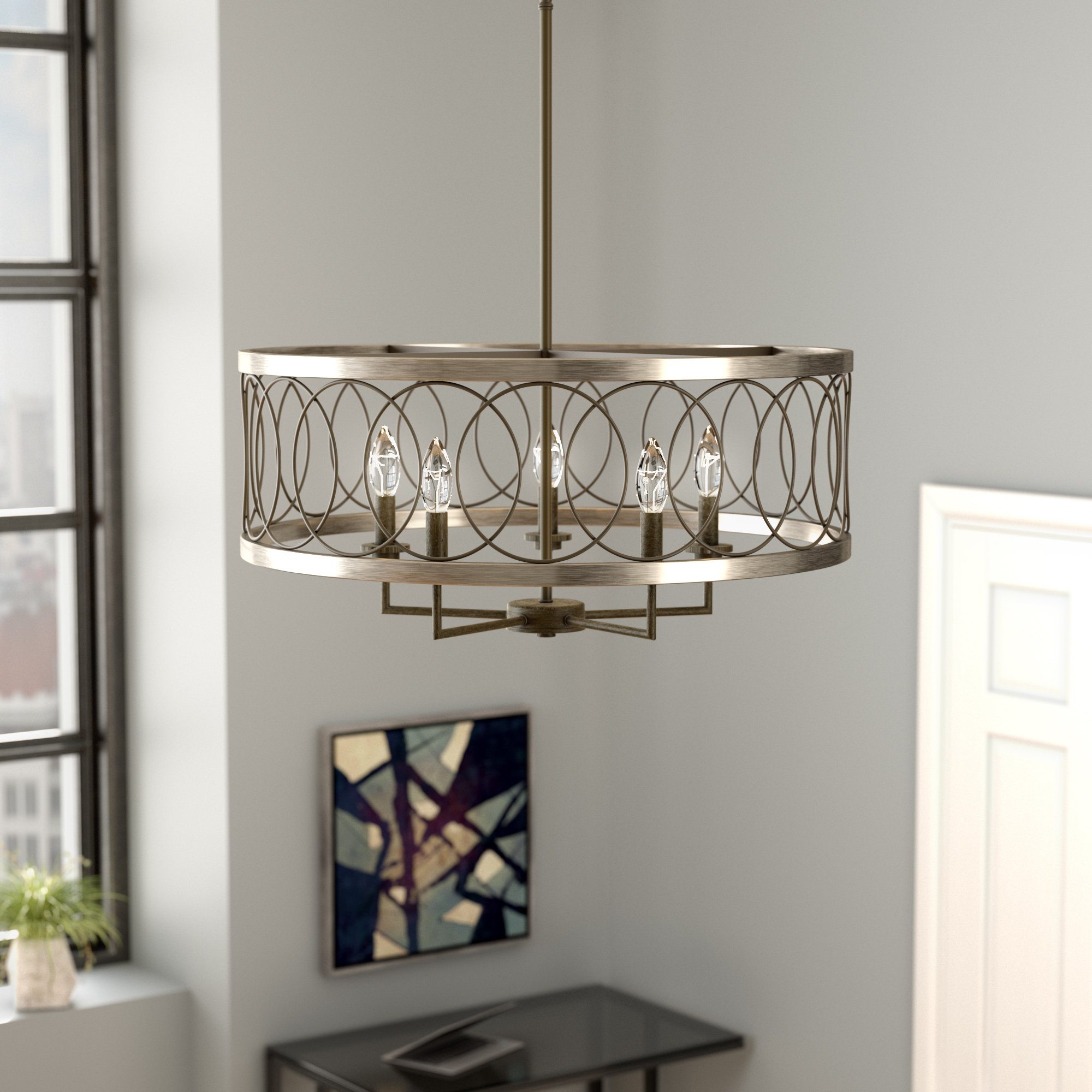 Brayden Studio Cliffside 5 Light Drum Chandelier Reviews Wayfair
