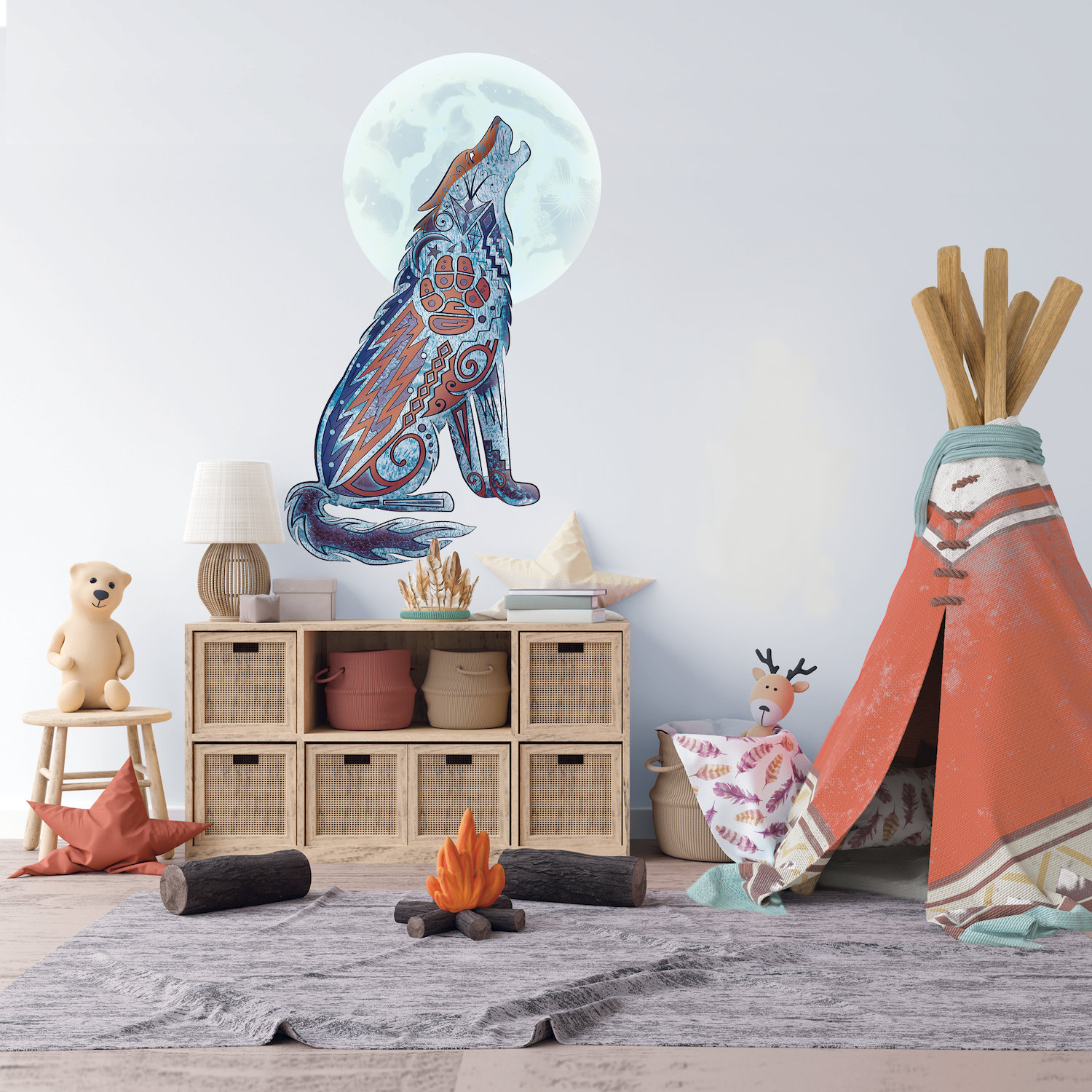 Loon Peak® Southwestern Wolf Wall Decal Wayfair