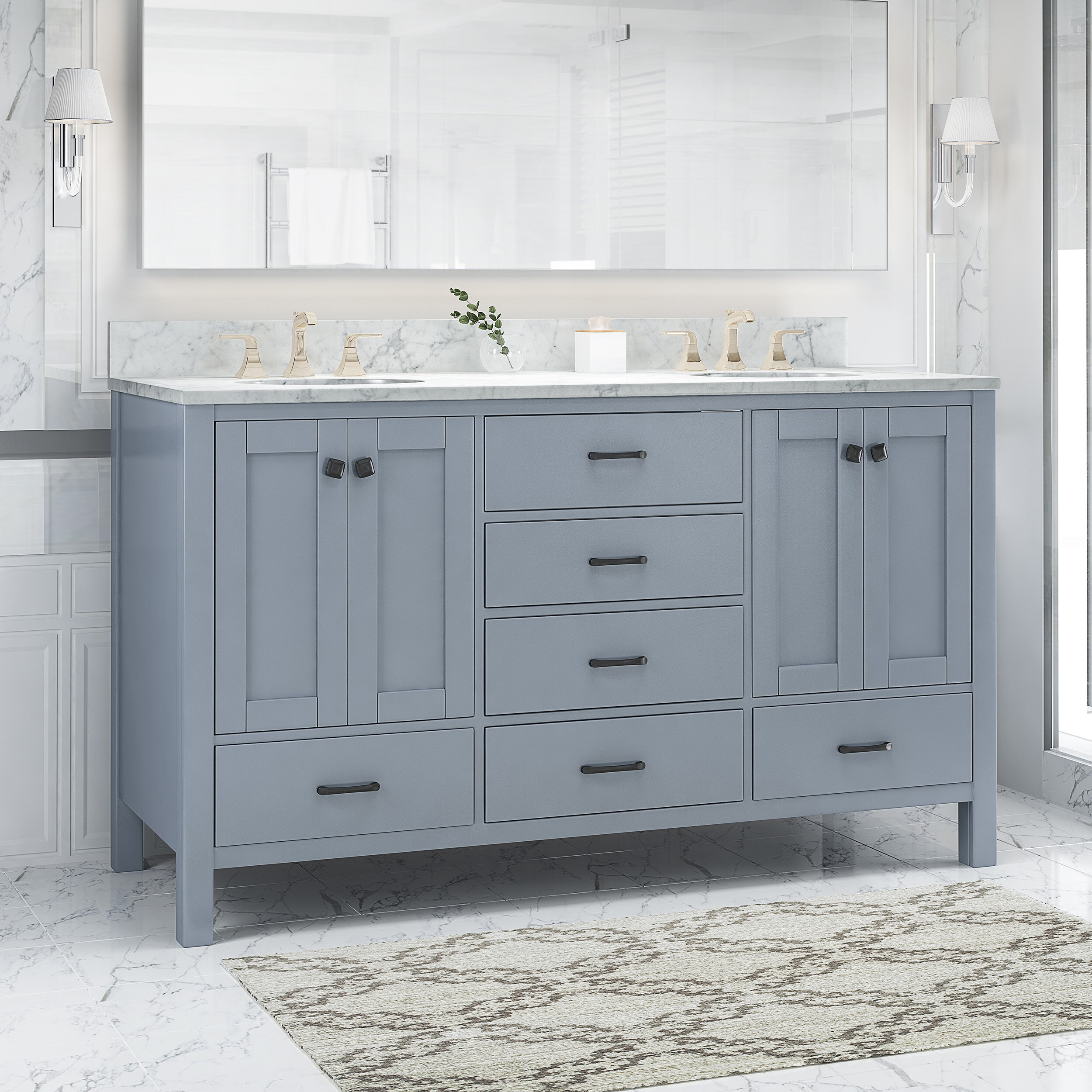 Highland Dunes Caryl 61 Double Bathroom Vanity Set Wayfair