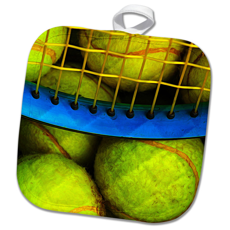 3drose Tennis Balls Tennis Racket Digital Painting Potholder Wayfair