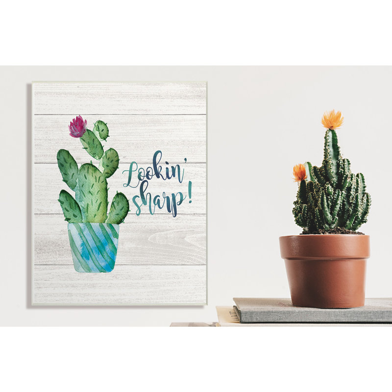 Bungalow Rose Looking Sharp Cactus Succulent Watercolor Painting