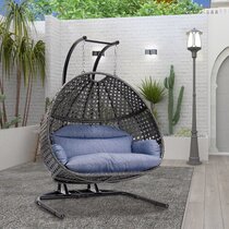 2021 patio wicker swing chair with stand rain cover