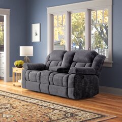 dual glider reclining loveseat without console