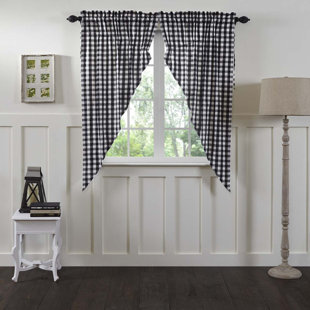 Black And Tan Check Curtains Wayfair Quickview