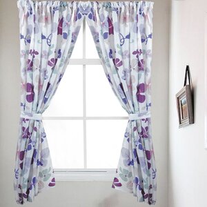 Floral Nature Semi-Sheer Thermal Curtain Panels (Set of 2)