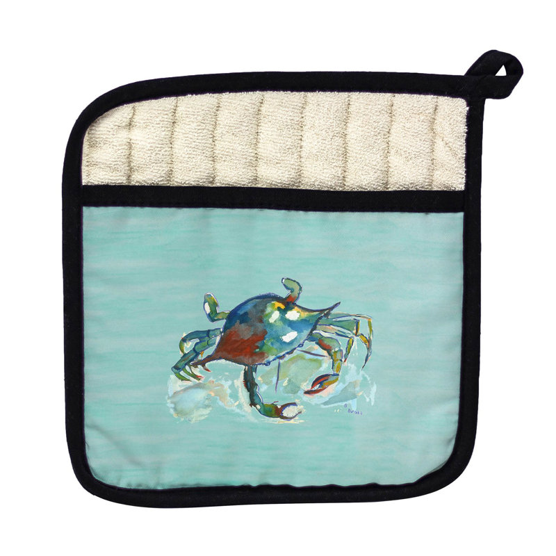 Betsy Drake Interiors Betsy S Crab On Aqua Potholder Wayfair