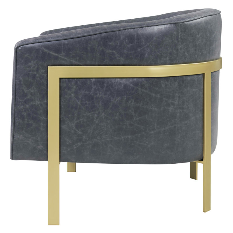 Everly Quinn Castiel Bonded Leather Barrel Chair Wayfair Ca