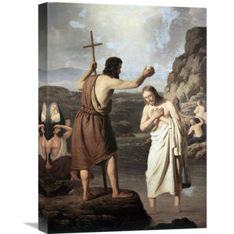 Global Gallery Baptism Of Jesus By Johan Peter Raadsig Painting