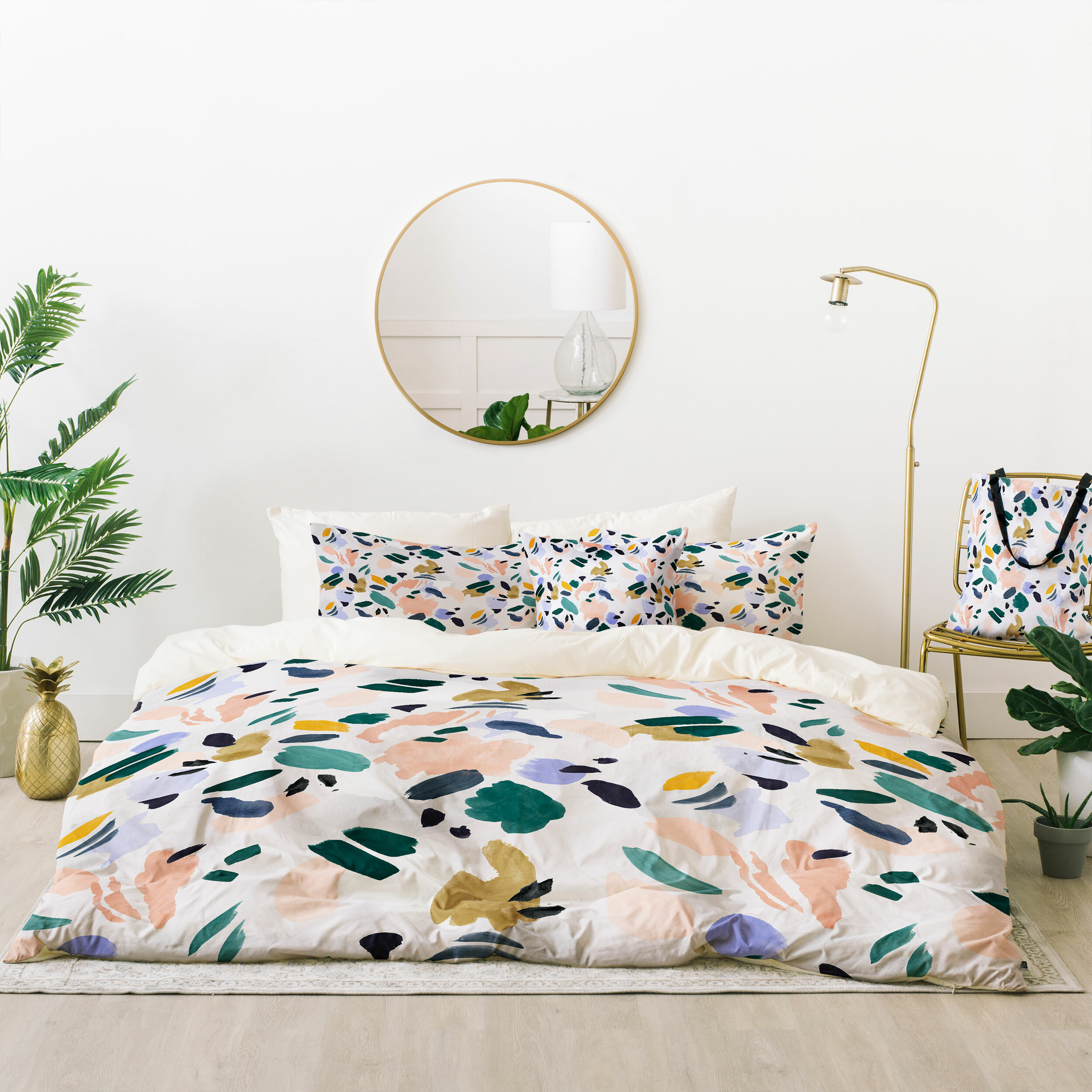 Kids bedding set with terrazzo print made in The Netherlands  fitted sheet  duvet cover   100/% cotton satin