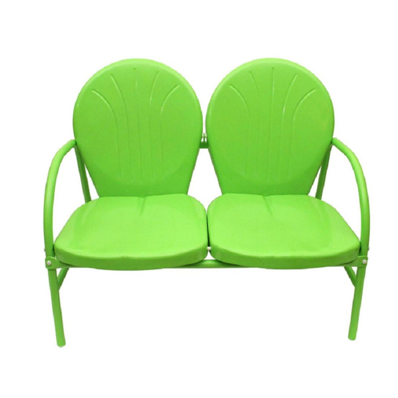 Latitude Run Atnip Outdoor Retro Metal Double Glider Bench Wayfair